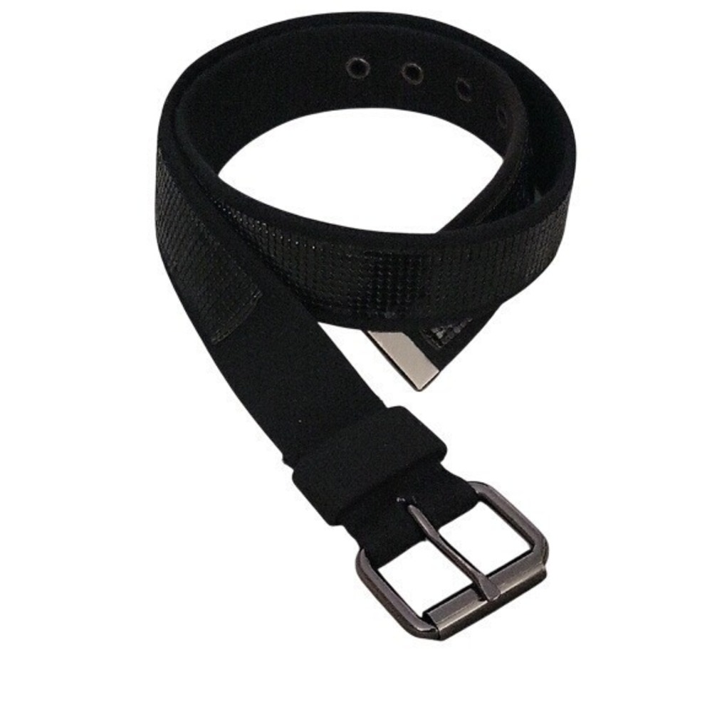 Chic Black Belt‎ Timeless Elegance 34" New Silver Buckle Embellished Retro Goth
